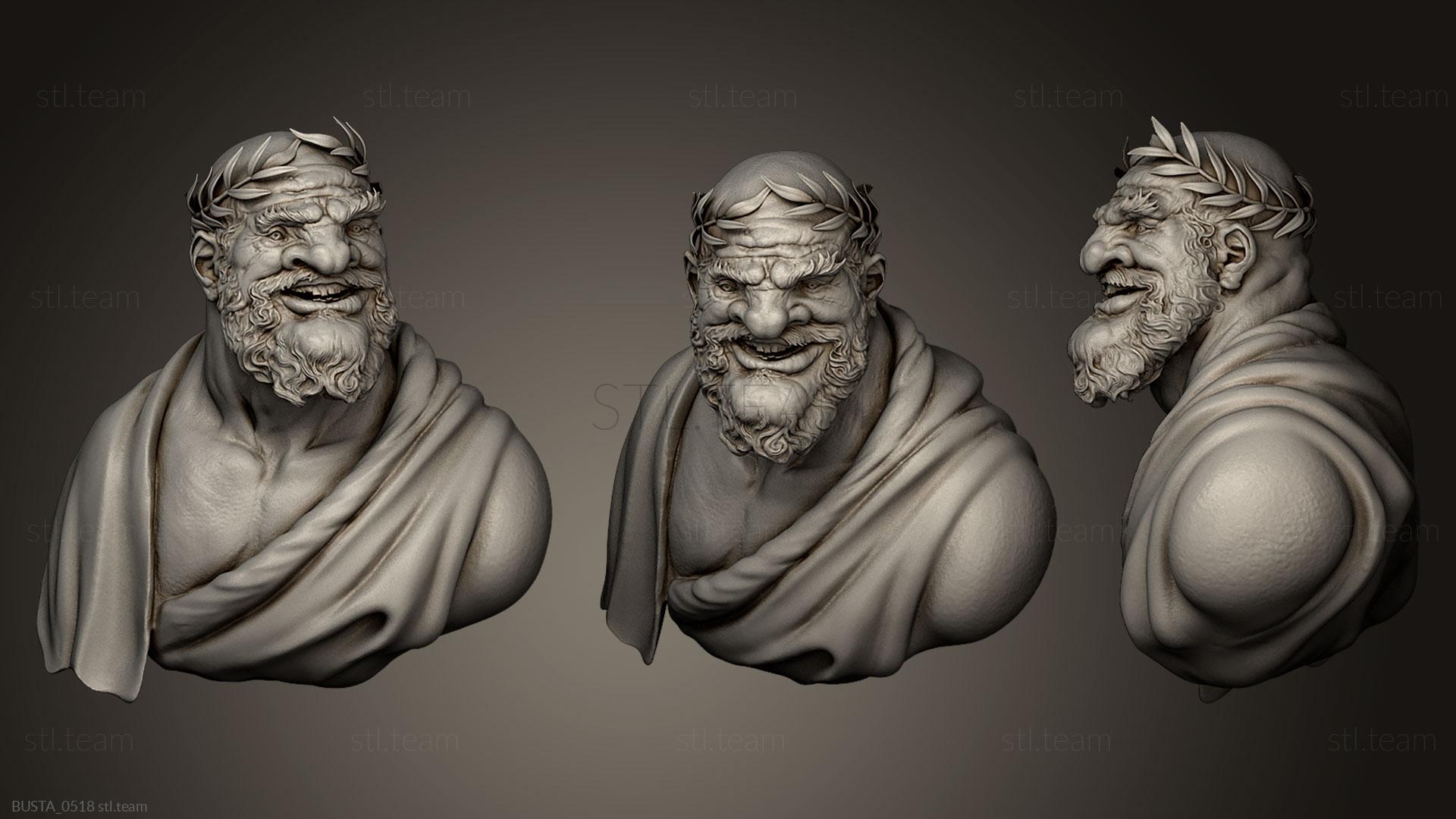 Безумный Сократ, Бюсты и головы античные и исторические 3D модель для ЧПУ:  STL / MAX (obj)